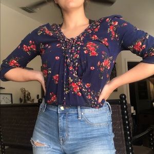 Blue Floral Top